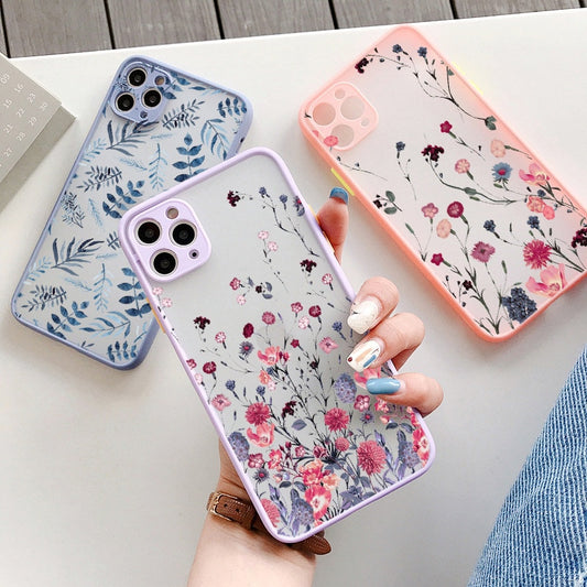 Hand Painted Phone Case For iphone X XS MAX XR Flower Cover Hard Shockproof Case For iPhone 6s 7 8 Plus SE 2 13 12 11 pro MAX